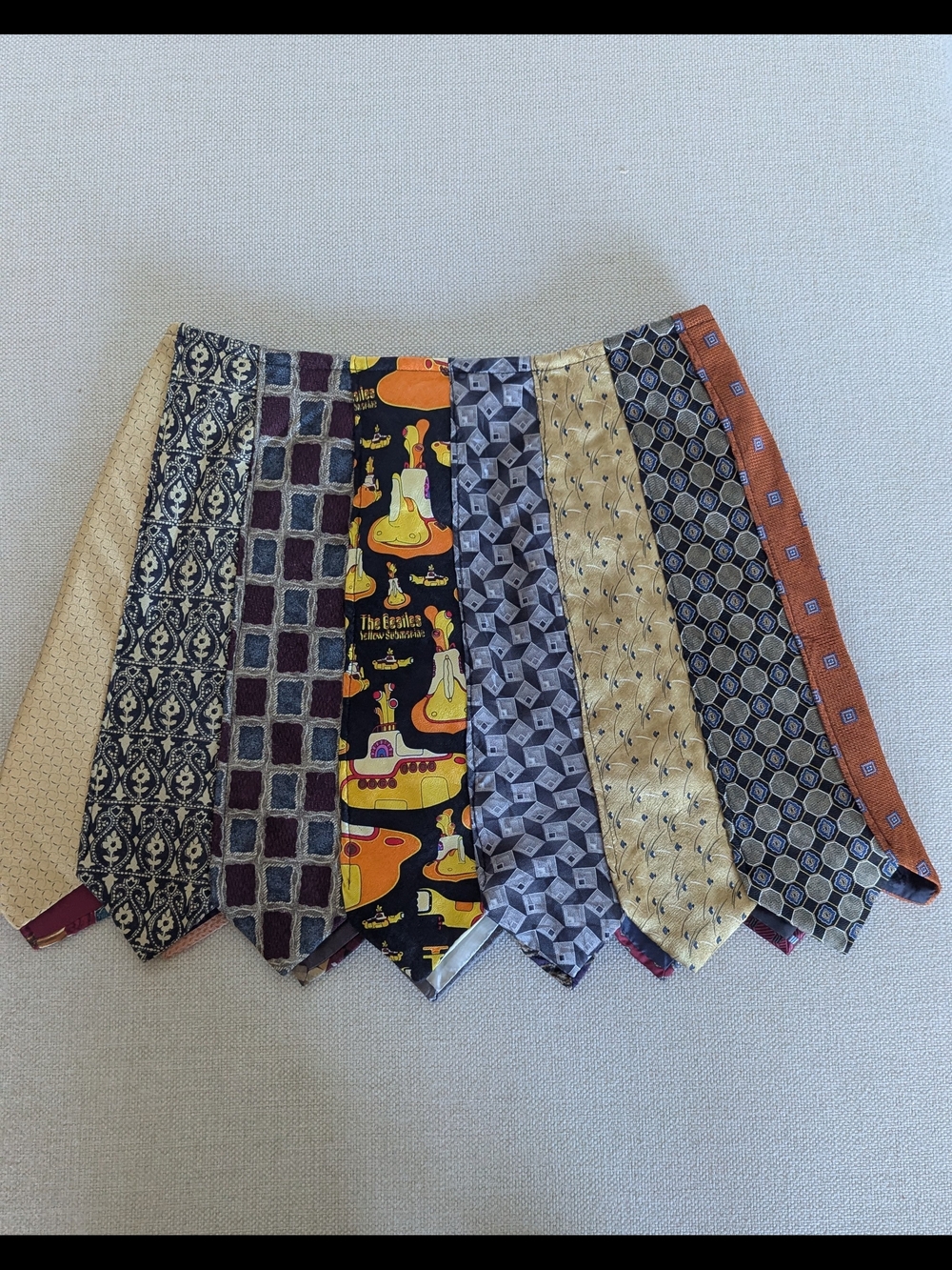 Handmade Patchwork Mini Skirt Made With Silk Vintage Ties
